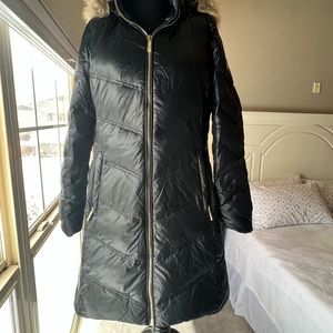 Beautiful black Michael Kors nylon puffer style jacket with gold hardware